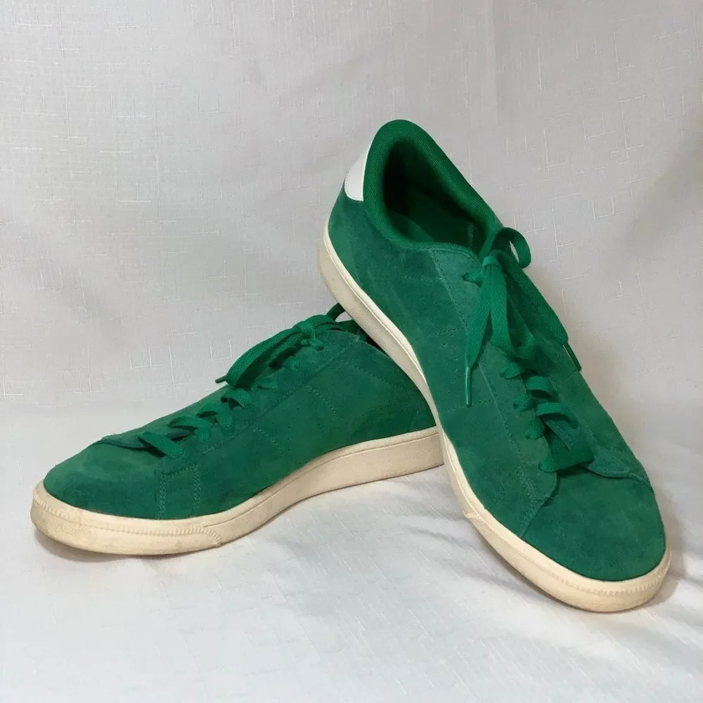 NIKE Men's Tennis Classic CS Premium Suede Sneakers Size 12 Pine Green Lace Up